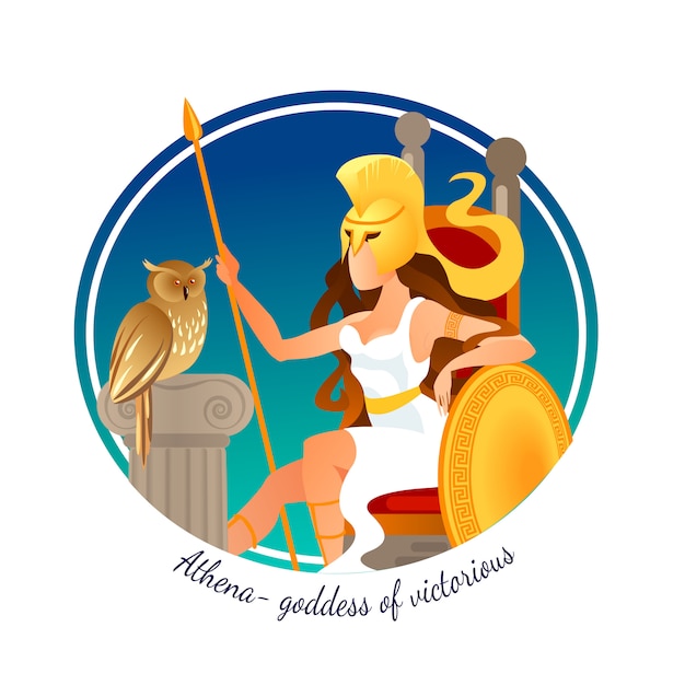 Athena the Goddess of Wisdom Stock Vector - Illustration of athena,  guardian: 104931590