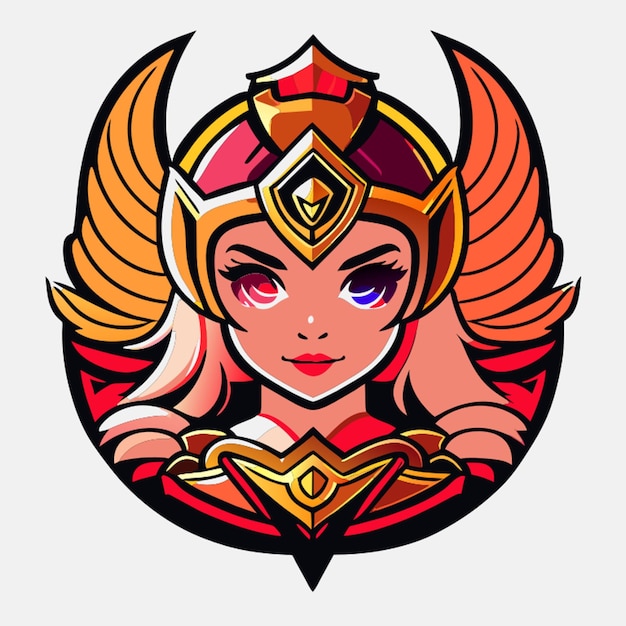 Athena kawaii stijl logo vector illustratie