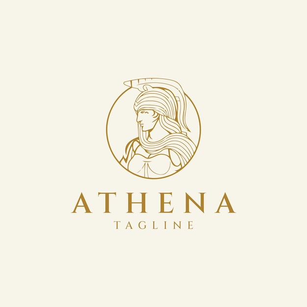 Vector athena logo design vector illustration