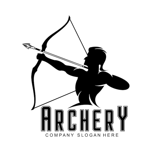 Athena Minerva Silhouette met Royal Archer Logo Design