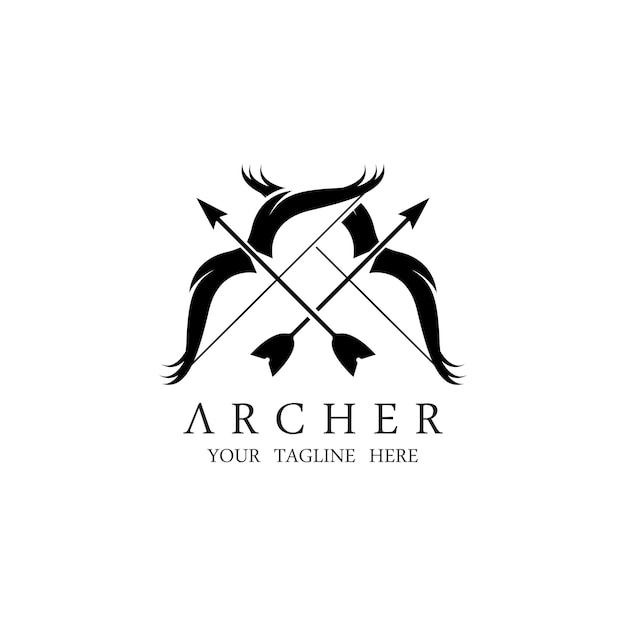 Athena Minerva Silhouette met Royal Archer Logo Design