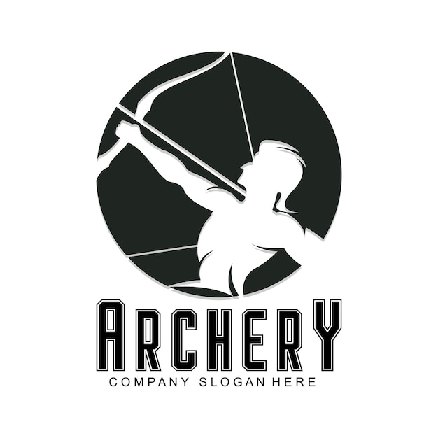 Vector athena minerva silhouette with royal archer logo design