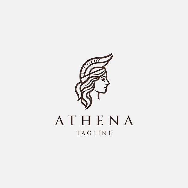 Афина богиня вектор дизайна логотипа