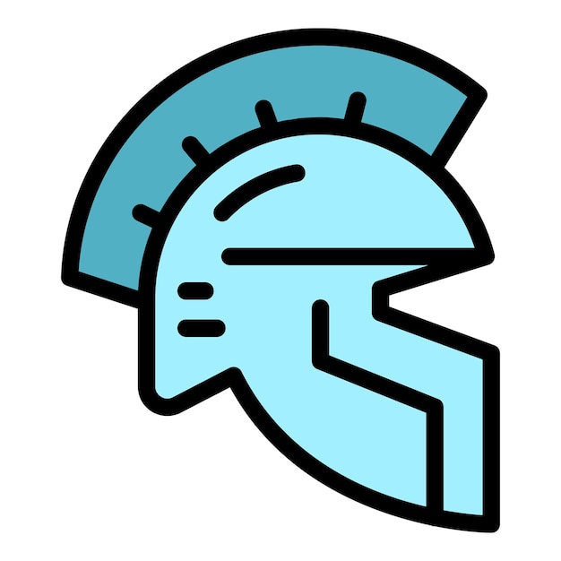 Vector athens warrior helmet icon outline vector greek building temple greek color flat