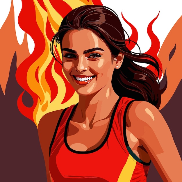 athlete fire on fire flaming hot success successful focused intense fiery winner winning