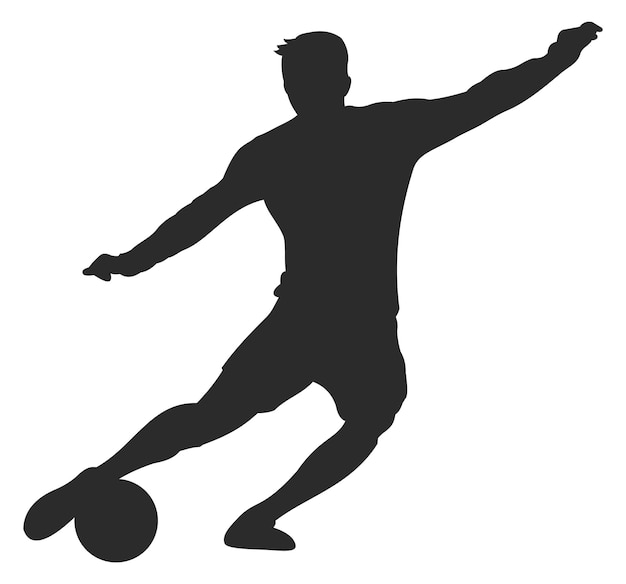 Athlete kicking football ball soccer player silhouette