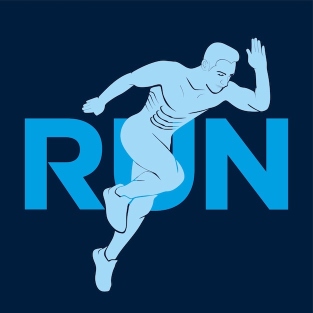 Vector athlete runner logo