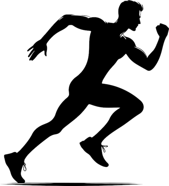 Athlete on running race silhouettes vector illustration vector