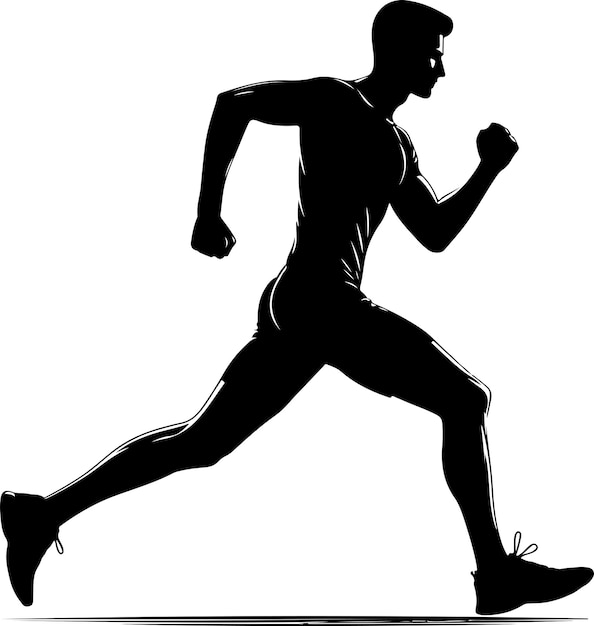 Athlete on running race silhouettes vector illustration vector