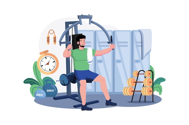 Athlete On Sports Apparatus Illustration concept on white background