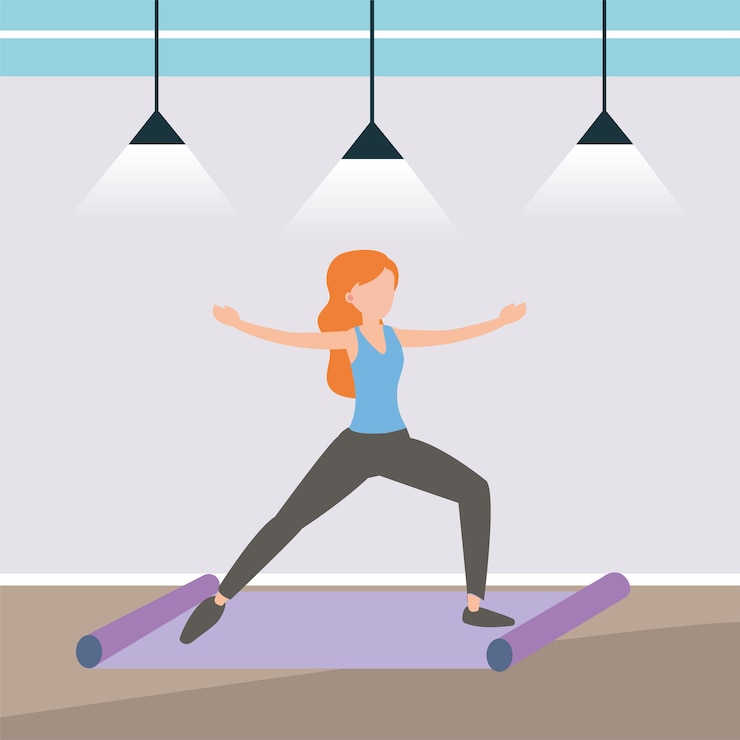 Vector athlete woman training her fitness body