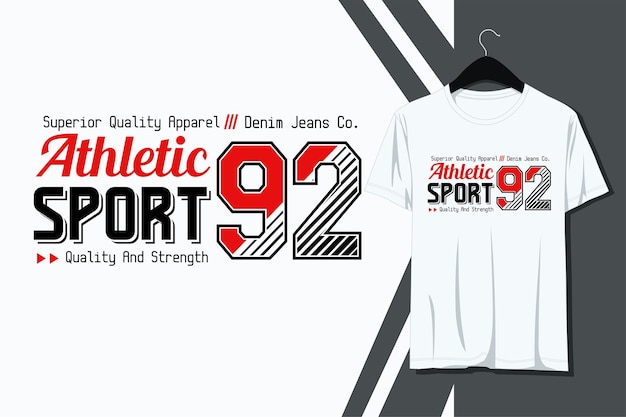 티셔츠에 인쇄할 Athletic 92 디자인 타이포그래피