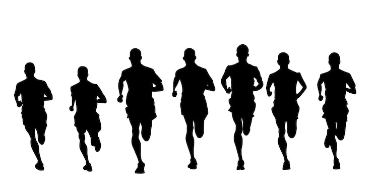 Vector athletic man running athletics athlete competing healthy lifestyle man running