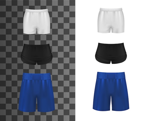 Vector athletic shorts, realistic clothes or sport pants