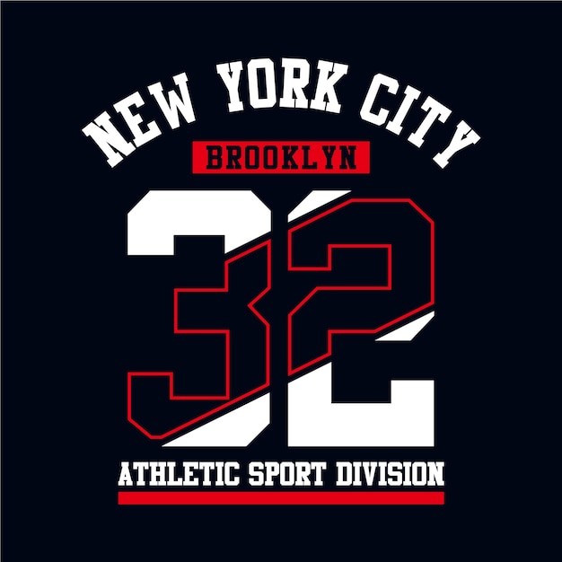 Athletic sport brooklyn new york city typografie ontwerp voor tshirt print