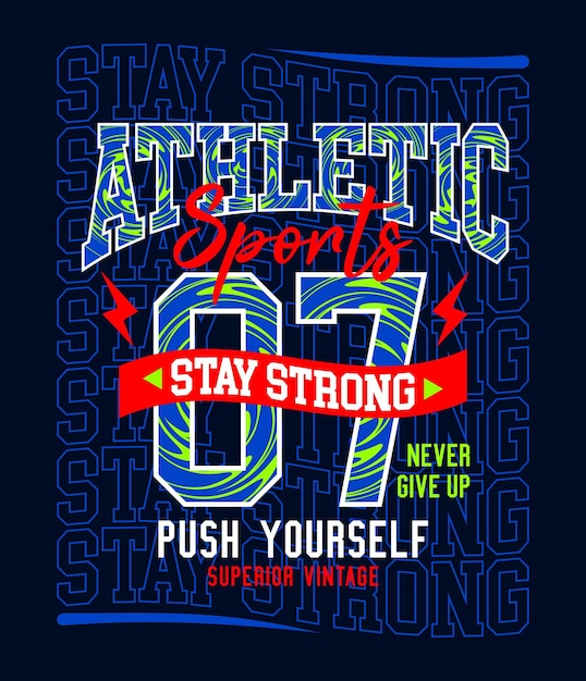 Athletic sports 07 typography design vector illustration