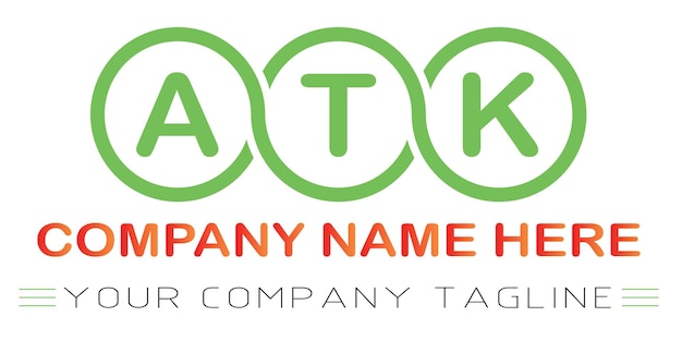 Vector atk letter logo design