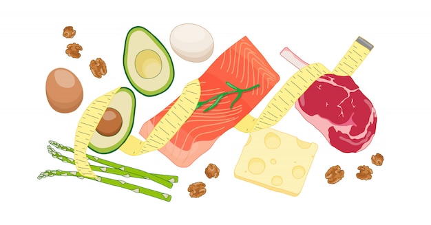 Atkins low carb diet concept illustration 