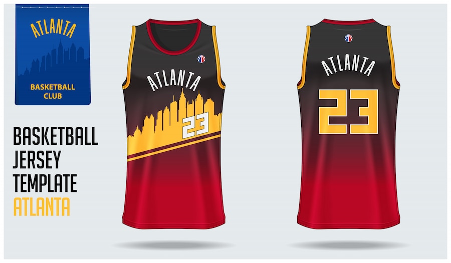 Premium Vector | Atlanta basketball jersey template