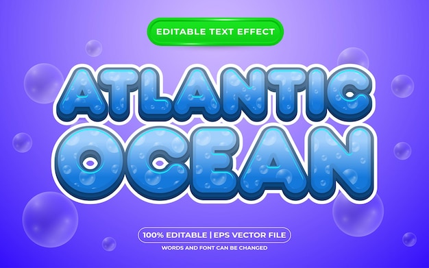 Atlantic ocean editable text effect template style