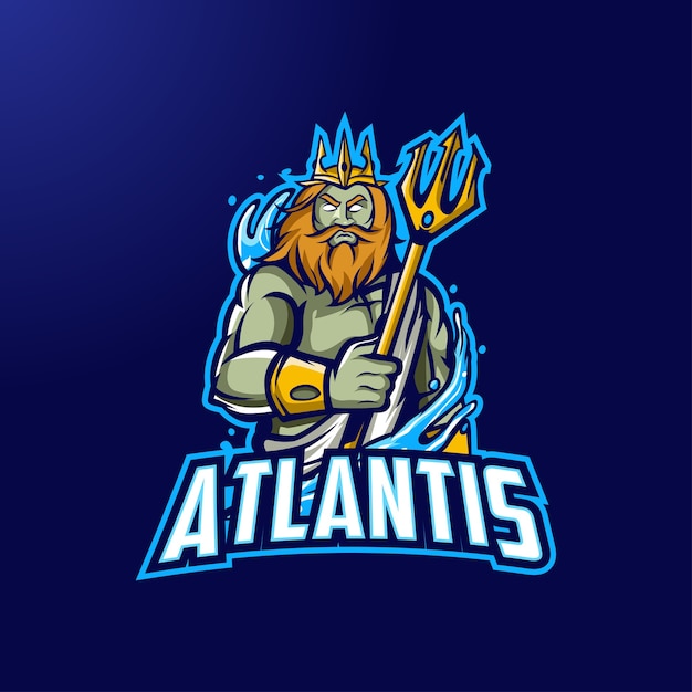 Логотип atlantis mascot для киберспорта и спорта