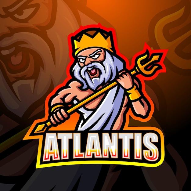 Atlantis mascotte esport illustratie