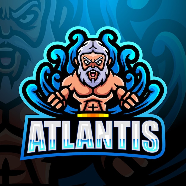 Atlantis mascotte esport illustratie