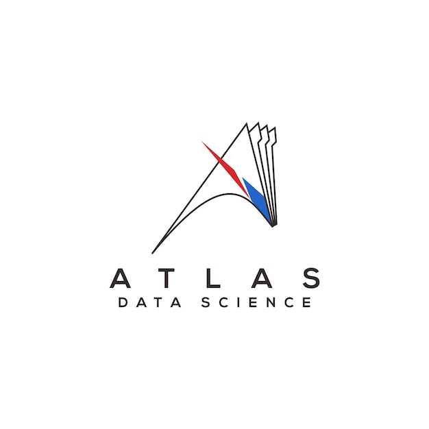 Vector atlas data science logo eenvoudig modern vector technologiebedrijf