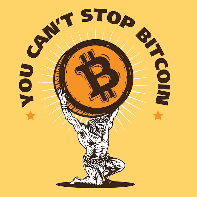 Atlas God Holding Up Bitcoin Currency