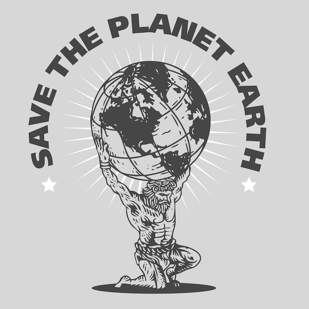 Atlas God Holding Up Globe Save The Planet Earth