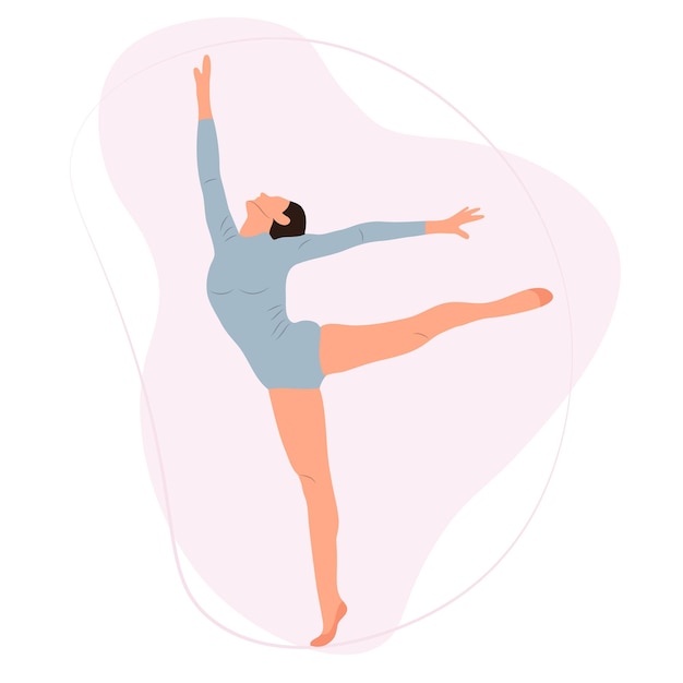 Atleet gymnast Soort sport Vlakke stijl Geïsoleerde vector