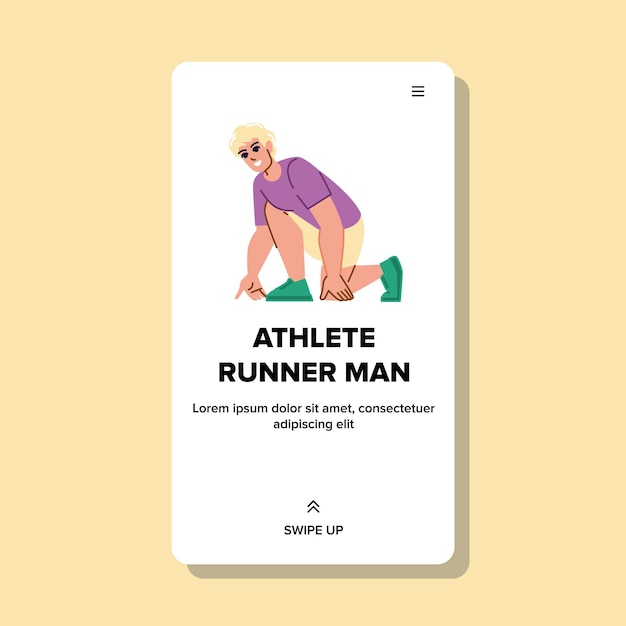 Atleet runner man vector