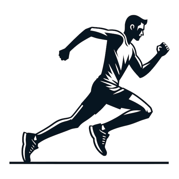 atleet shillouttes vector op vaste witte achtergrond