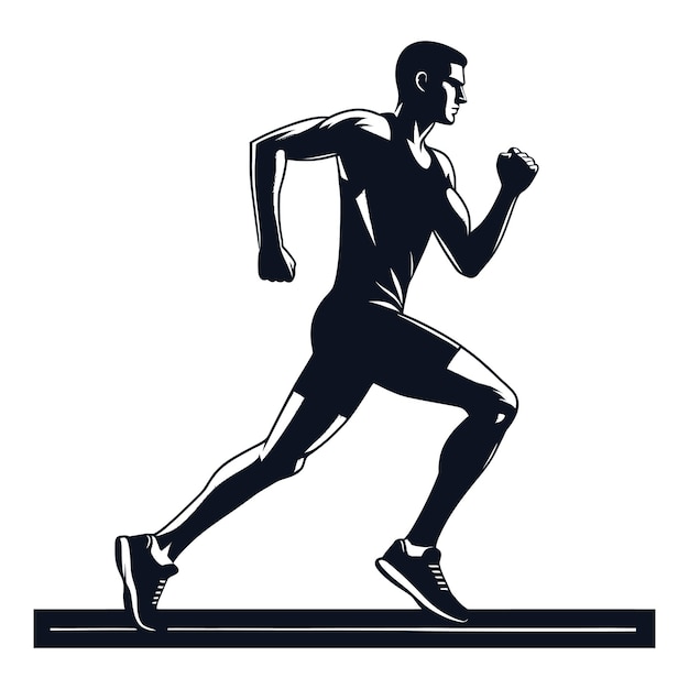 atleet shillouttes vector op vaste witte achtergrond