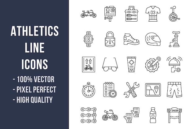 Atletiek Lijn Pictogrammen