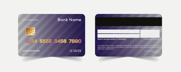 Vector atm debit and credit card template