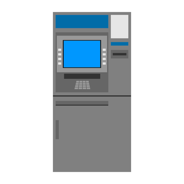 ATM. Flat icon. Isolated object on a white background.