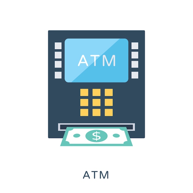 Vector atm flat vector icon