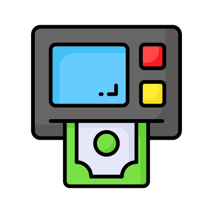Vector the atm icon represents a machine that dispenses cash and allows customers modern icon