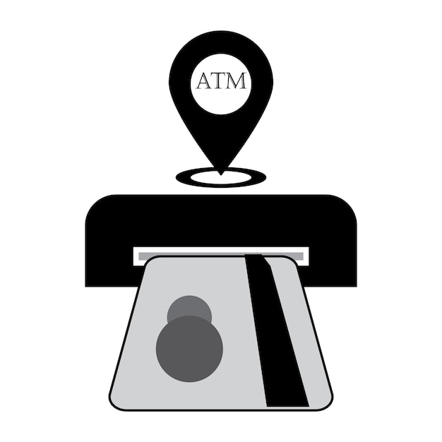 Vettore modello di disegno vettoriale del logo dell'icona del bancomat