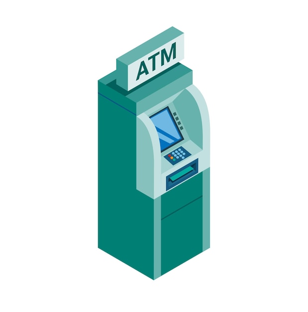 ATM-machine isometrische illustratie vector