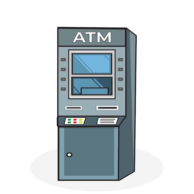 Atm-machine op witte achtergrond vector illustratie