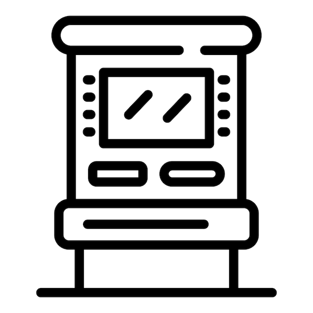 Atm-machine-pictogram Overzicht ATM-machine vector pictogram voor webdesign geïsoleerd op een witte achtergrond