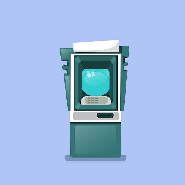 Vector atm-machinepictogram geïsoleerde terminal voor contant geldopname