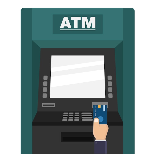 ATM platte ontwerp vectorillustratie