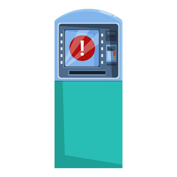 Vector atm showing warning message on screen atm not working