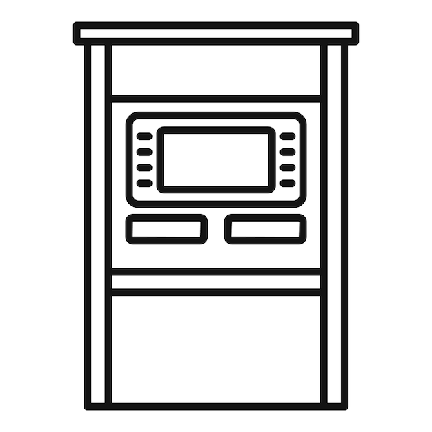Atm ターミナル アイコン 白い背景で隔離の web デザインの概要 atm ターミナル ベクトル アイコン