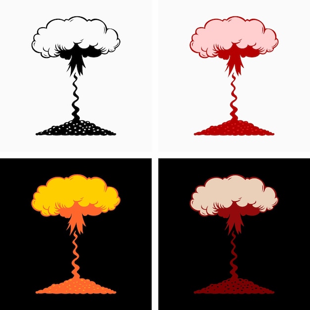 Vector atmosferische nucleaire explosie op grote hoogte