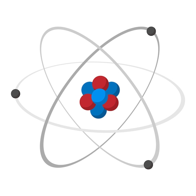 ベクトル 原子漫画のアイコン白い背景の上の科学の 1 つのシンボル