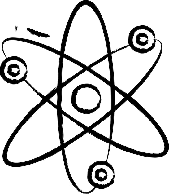 Vector atom hand drawn vector illustration